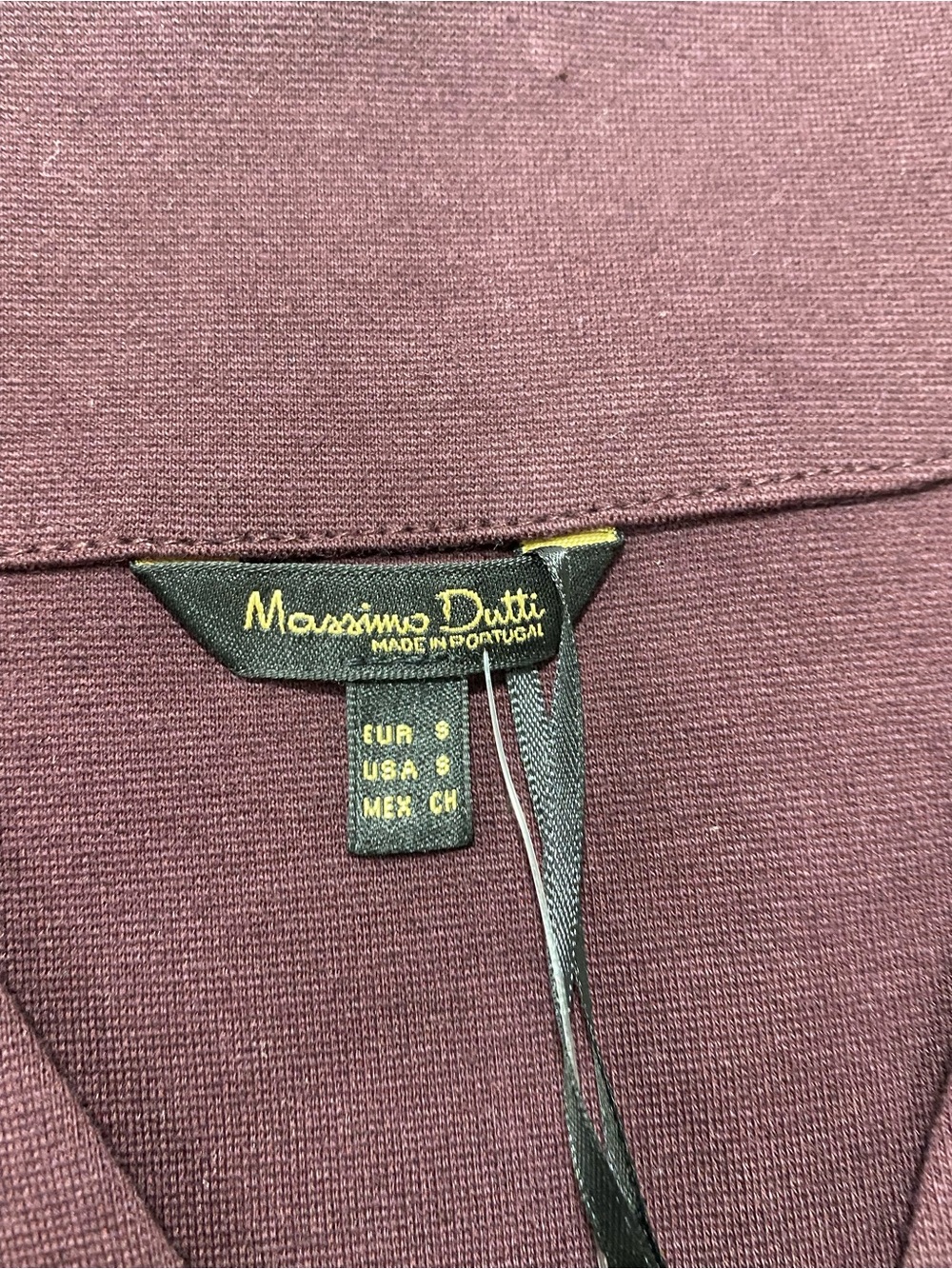 Massimo Dutti Burgundy Plum V-Neck Long Sleeve Dress - Picture 8 of 16